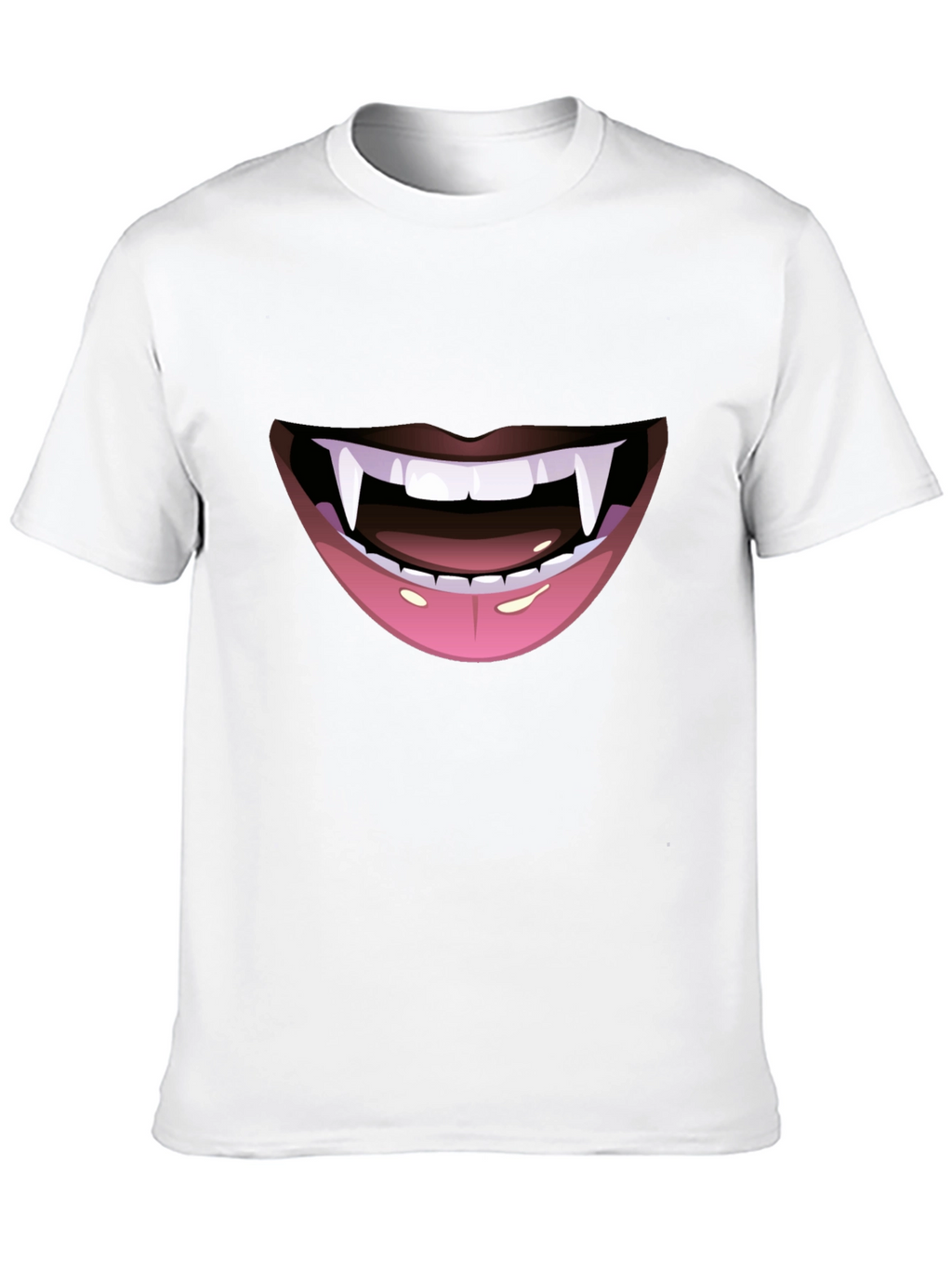 Vampire Fang Mouth Graphic Tee - Halloween Ready!
