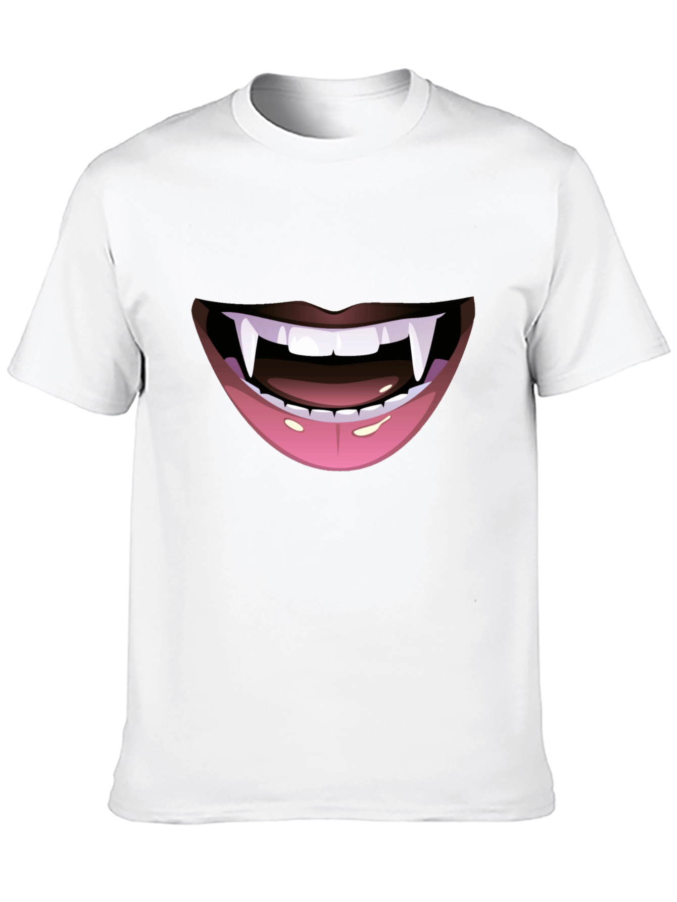 Vampire Fang Mouth Graphic Tee - Halloween Ready!
