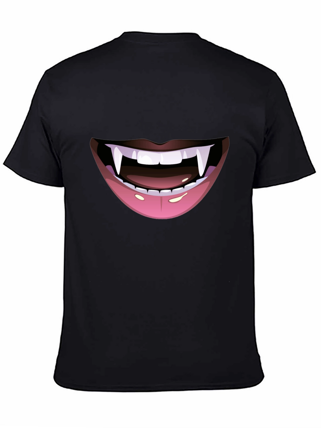 Vampire Fang Mouth Graphic Tee - Halloween Ready!
