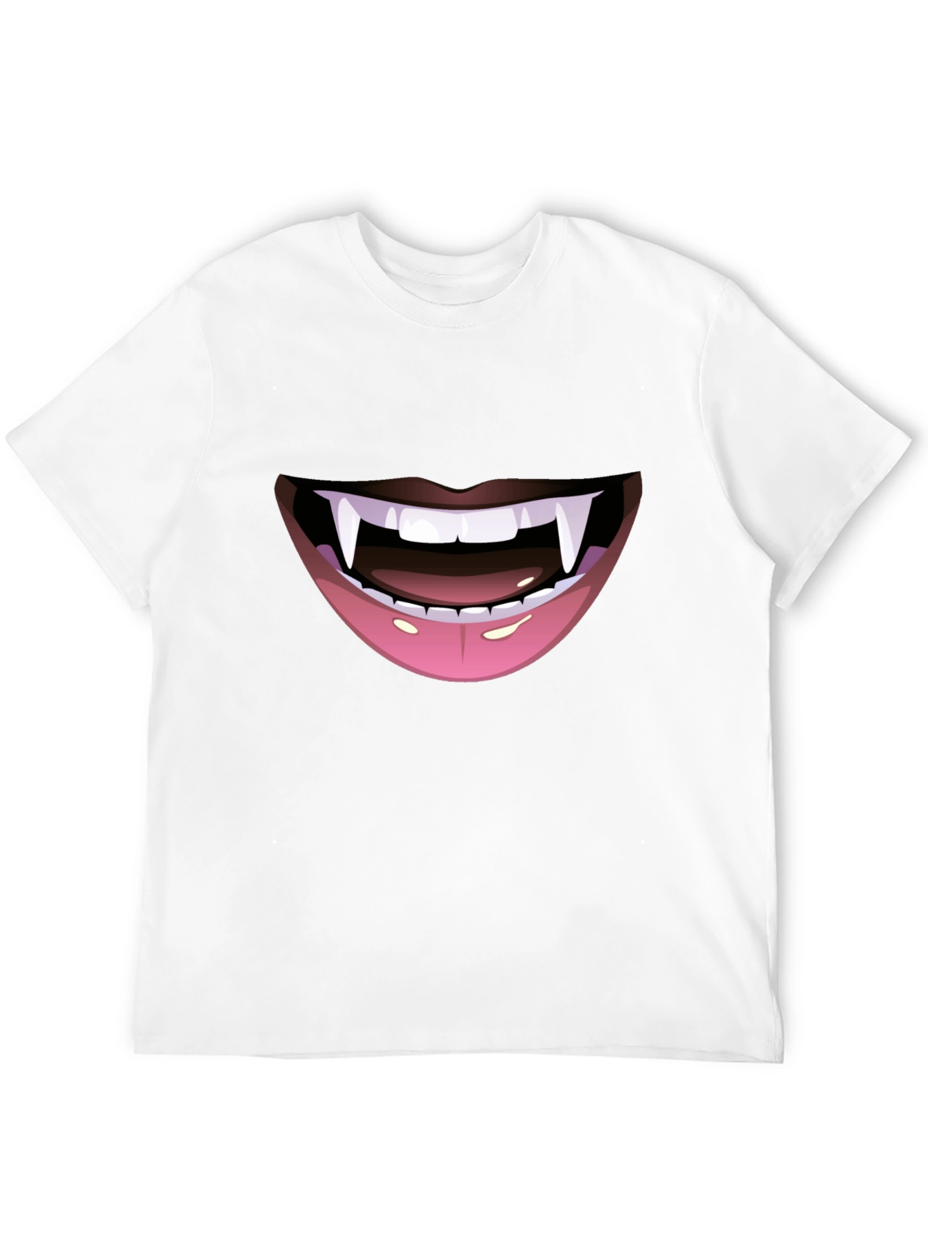 Vampire Fang Mouth Graphic Tee - Halloween Ready!