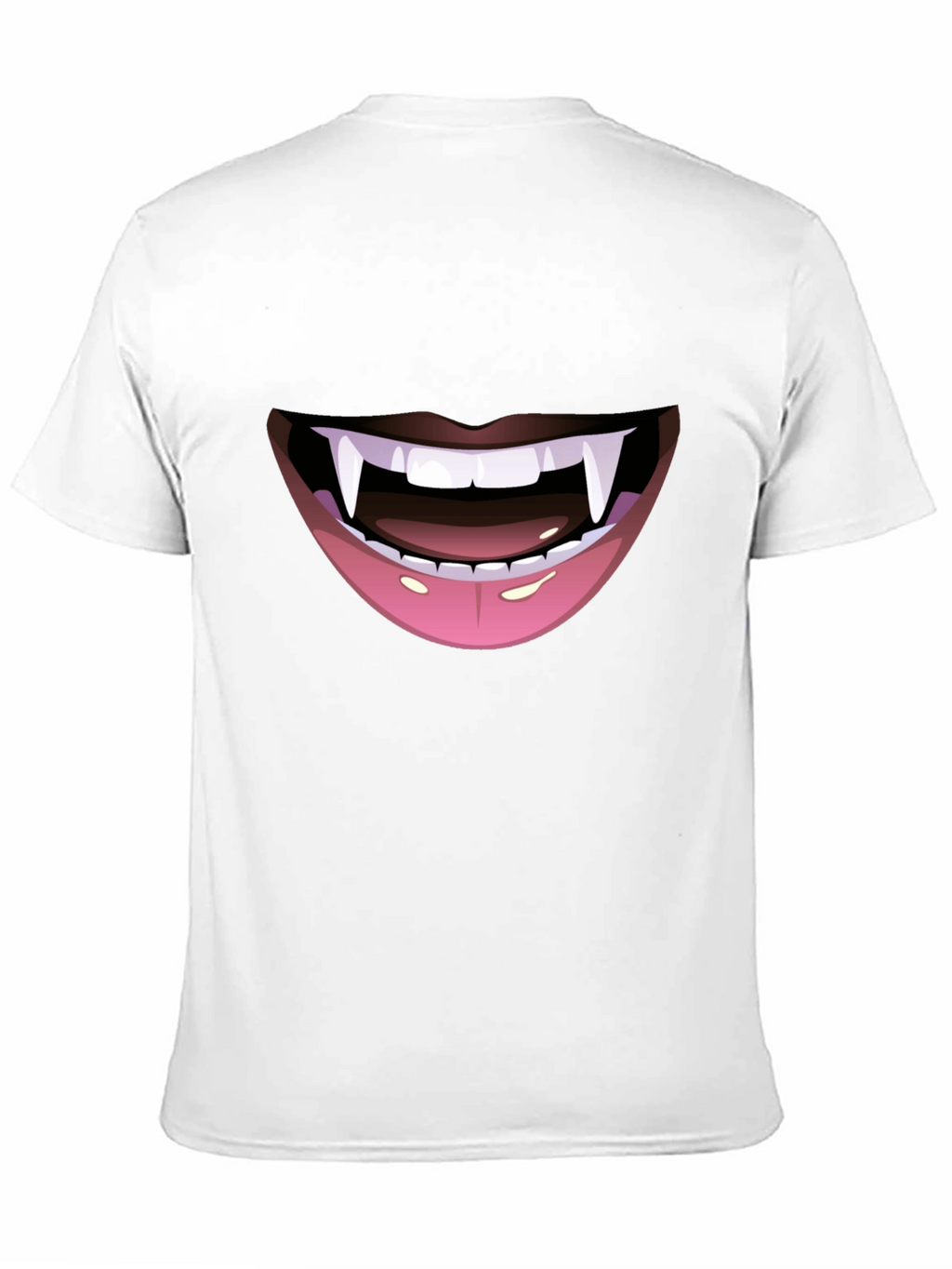 Vampire Fang Mouth Graphic Tee - Halloween Ready!