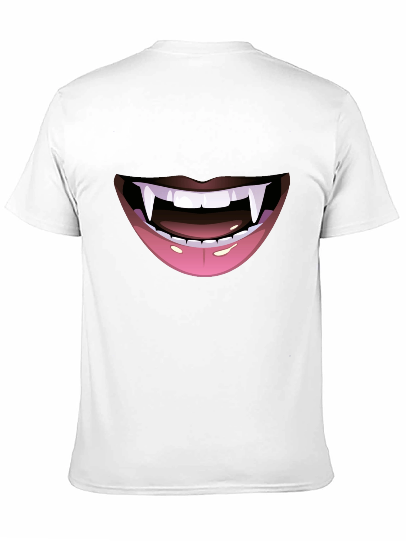 Vampire Fang Mouth Graphic Tee - Halloween Ready!