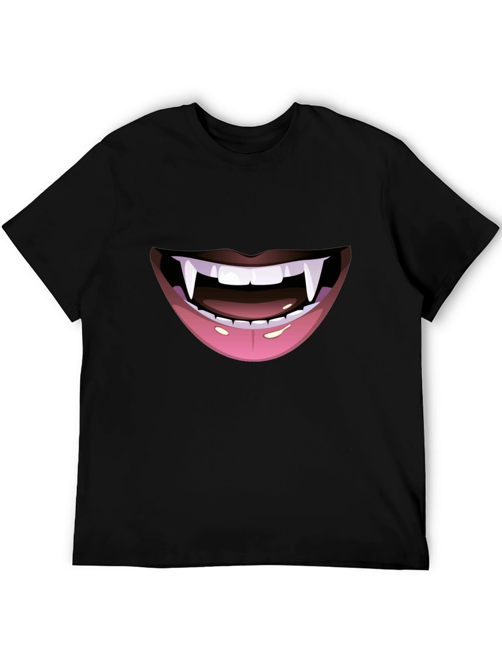 Vampire Fang Mouth Graphic Tee - Halloween Ready!