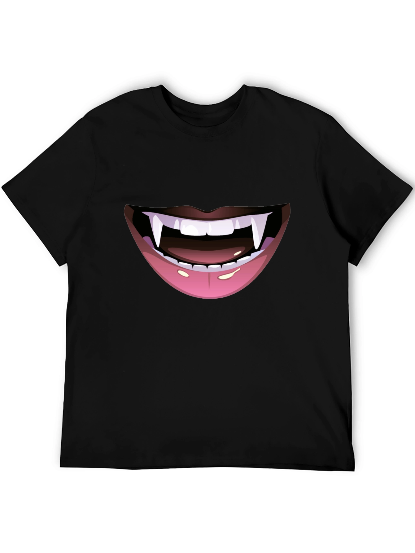 Vampire Fang Mouth Graphic Tee - Halloween Ready!