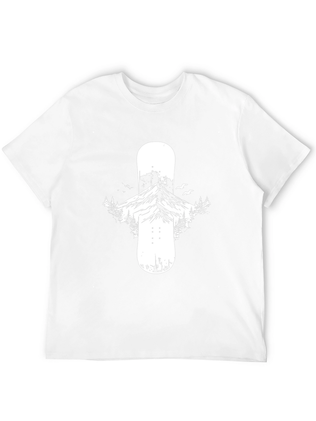 Mountain Snowboard Graphic Tee - Black Cotton Blend