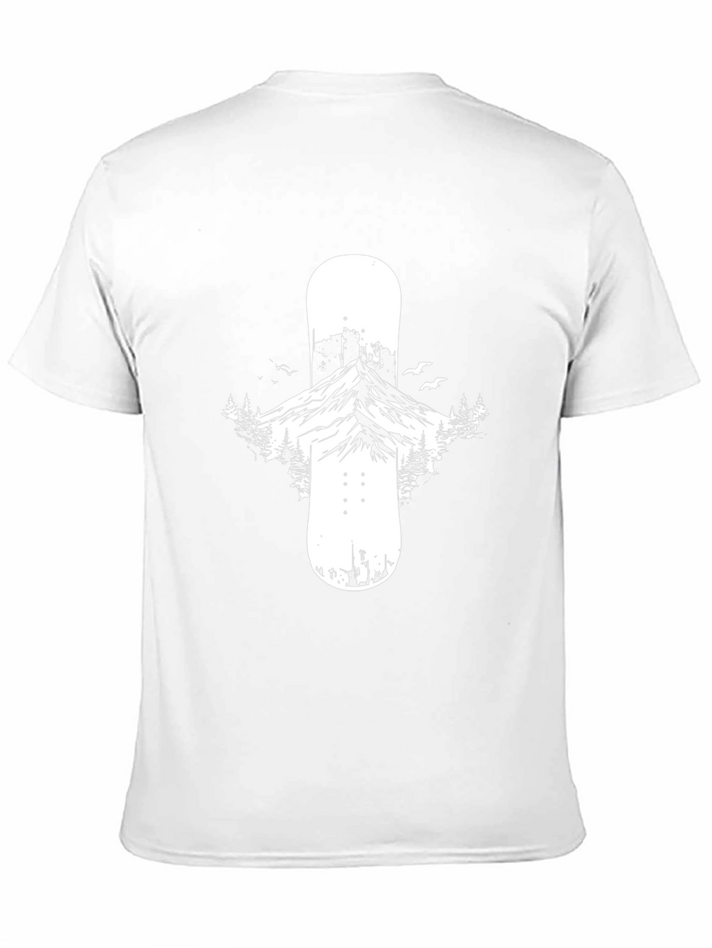 Mountain Snowboard Graphic Tee - Black Cotton Blend