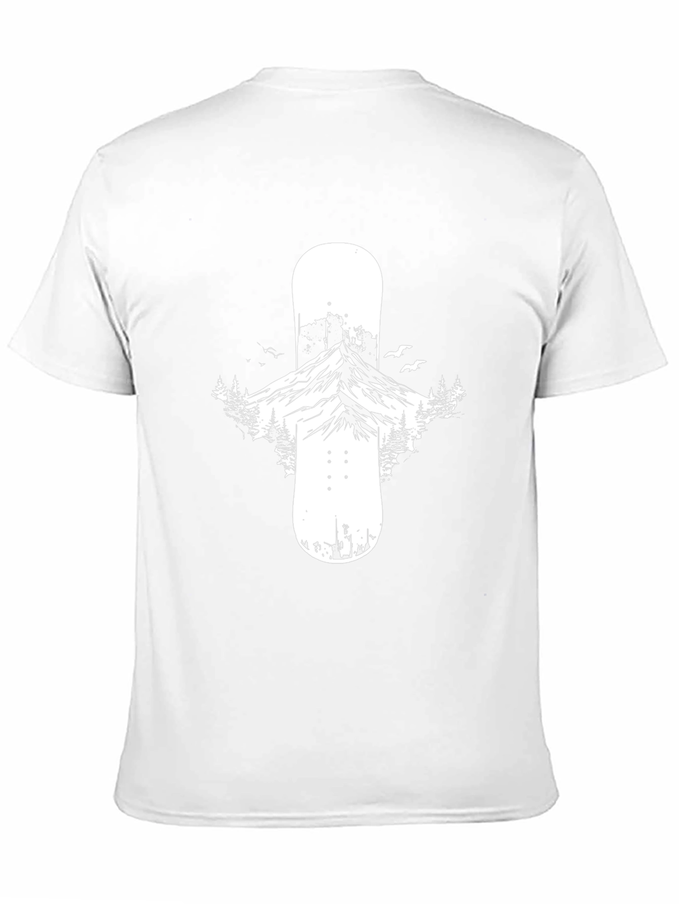 Mountain Snowboard Graphic Tee - Black Cotton Blend