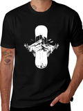 Mountain Snowboard Graphic Tee - Black Cotton Blend