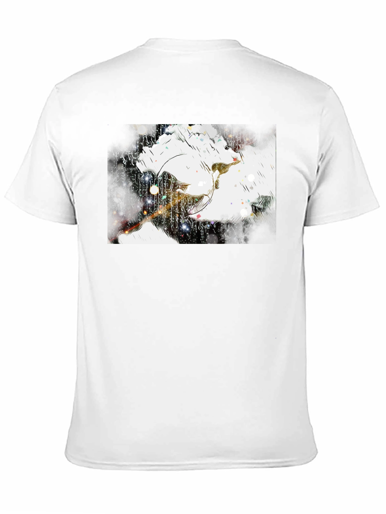 Abstract Graphic Print Black Tee