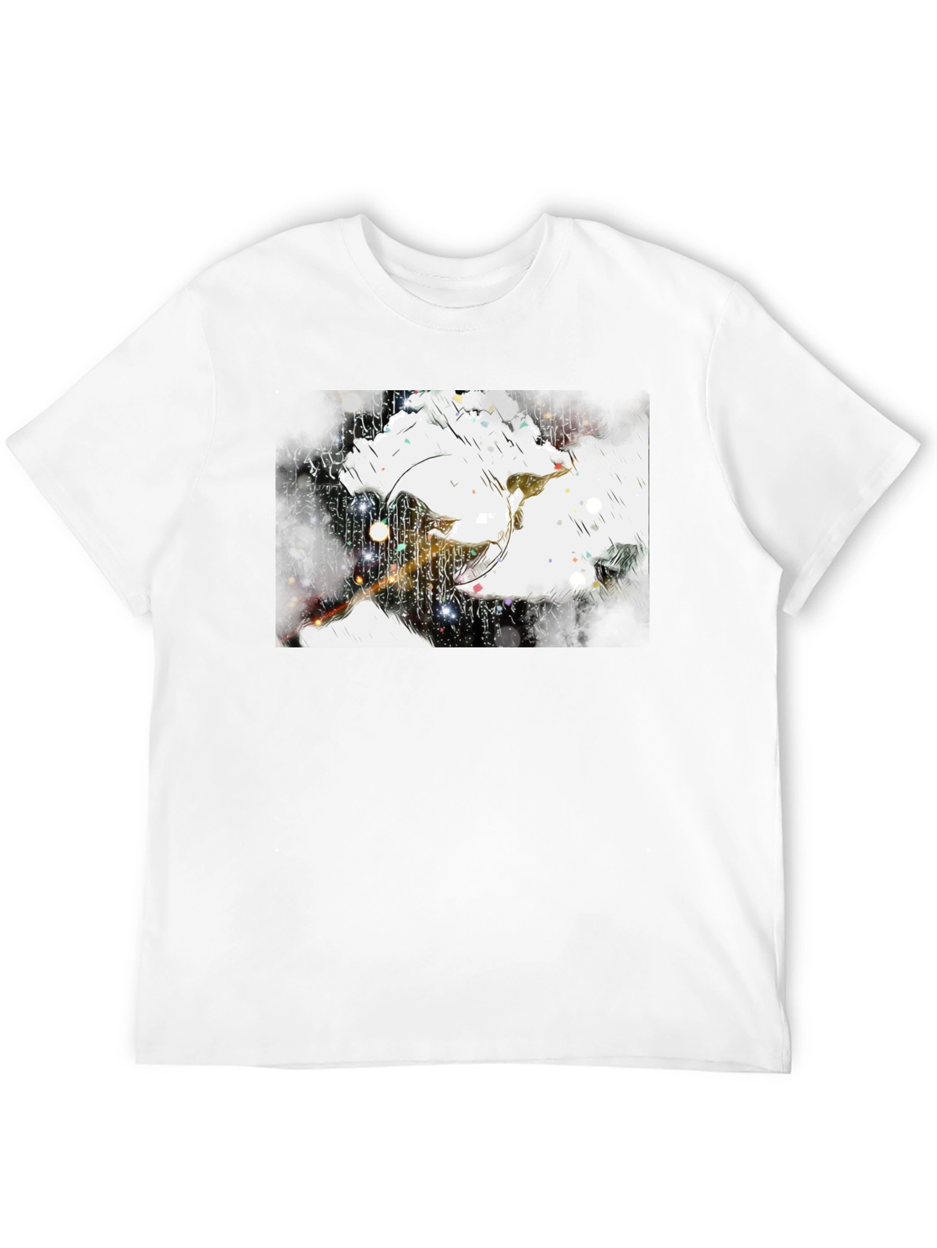 Abstract Graphic Print Black Tee