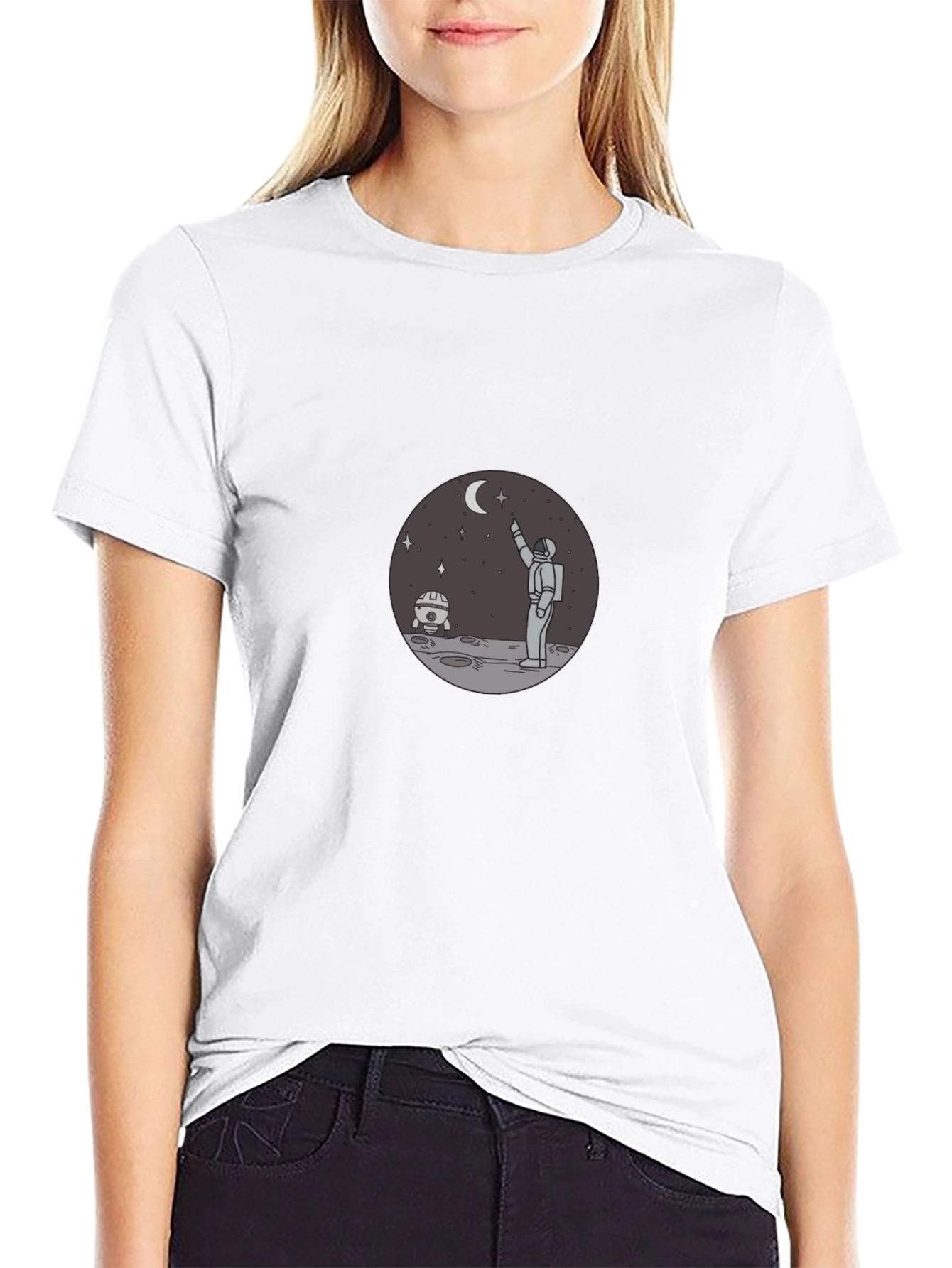 Astronaut on Moon T-Shirt - Reach for the Stars!