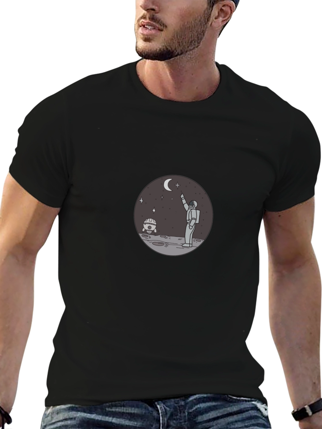 Astronaut on Moon T-Shirt - Reach for the Stars!