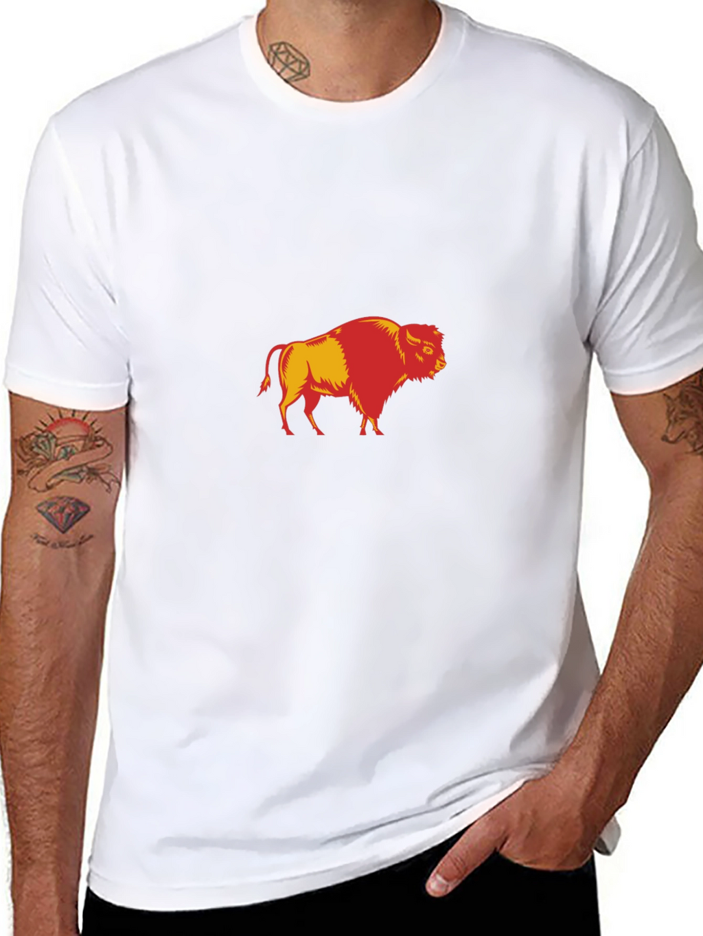 Buffalo Graphic Print Black T-Shirt for Men