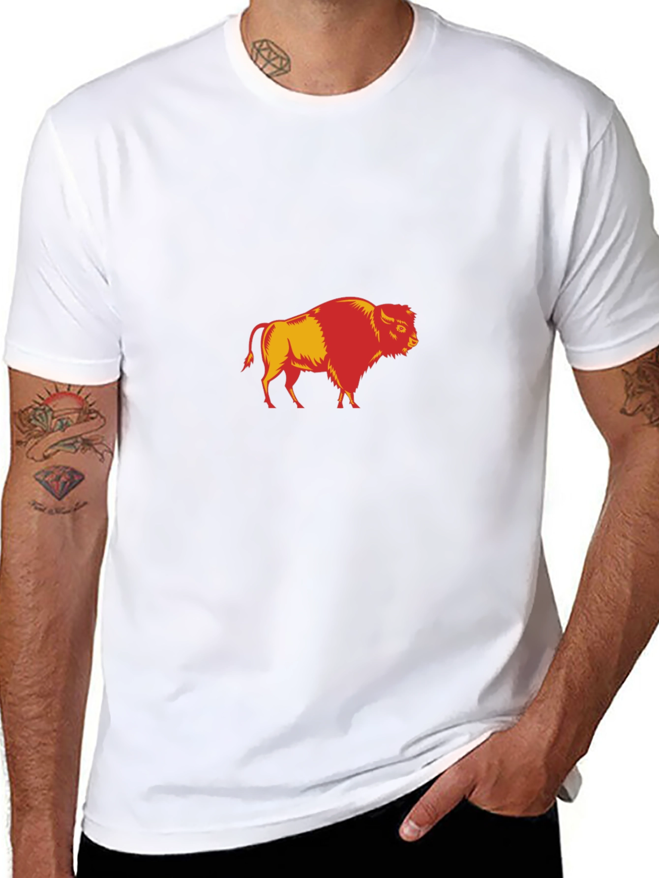 Buffalo Graphic Print Black T-Shirt for Men