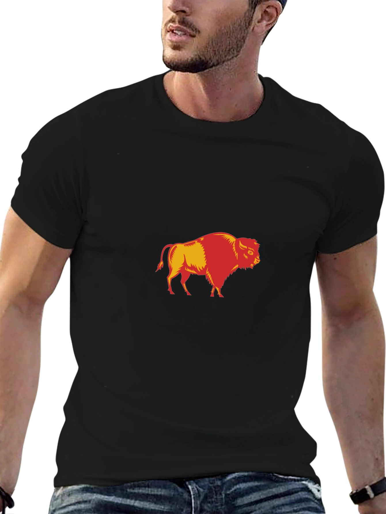 Buffalo Graphic Print Black T-Shirt for Men