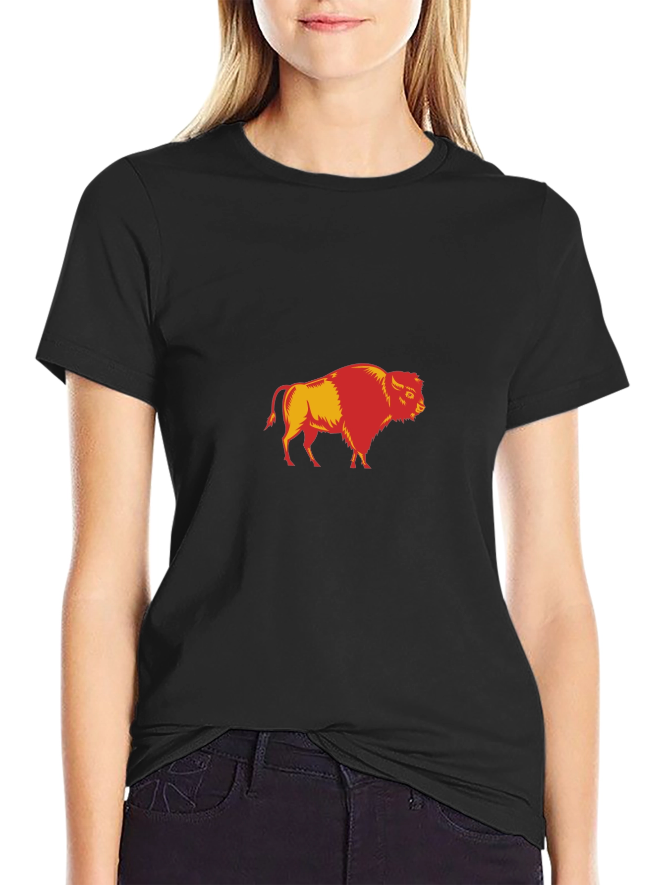 Buffalo Graphic Print Black T-Shirt for Men