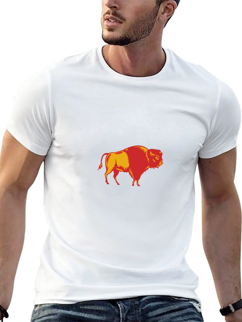 Buffalo Graphic Print Black T-Shirt for Men
