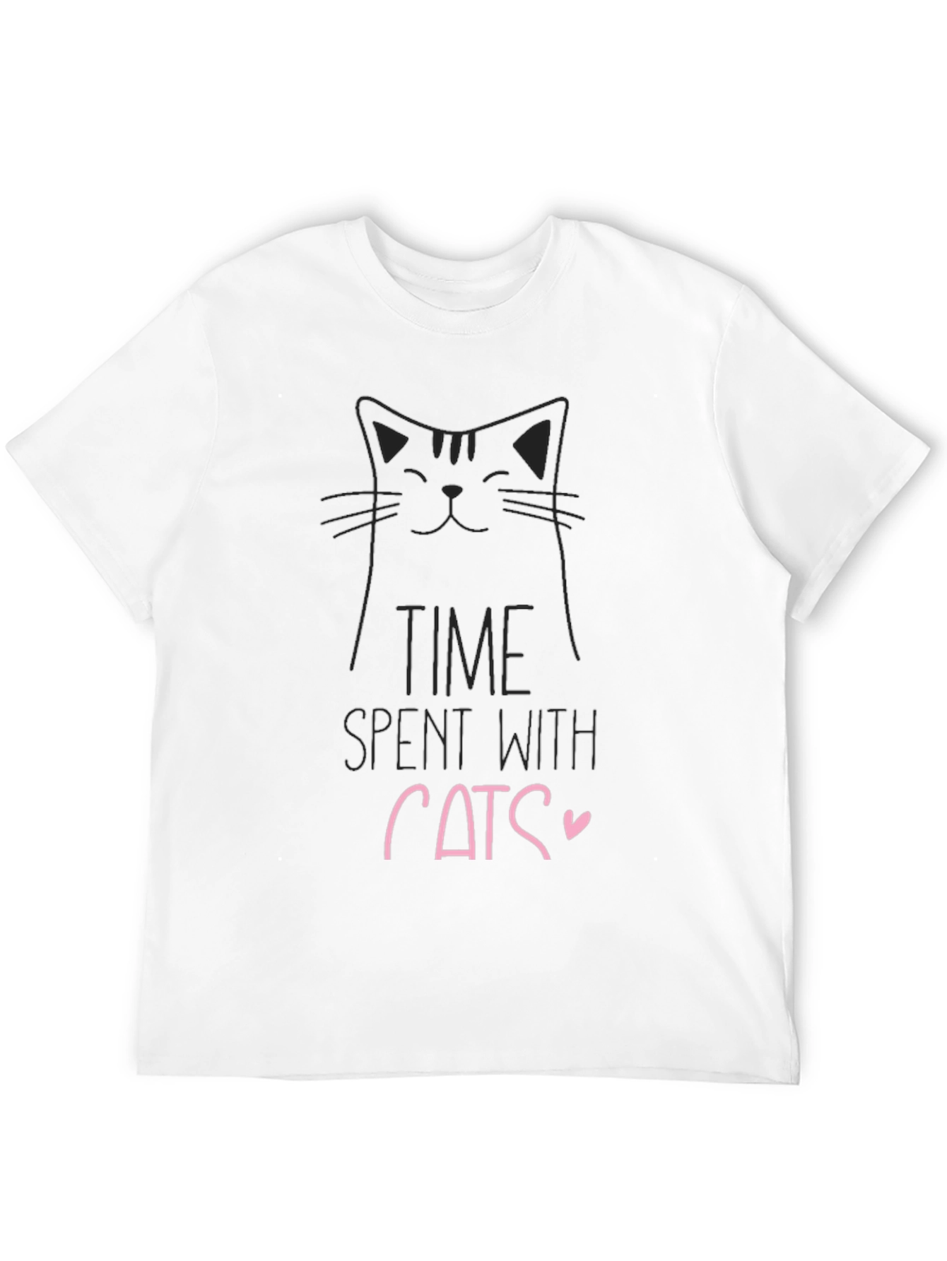 Time Spent with Cats Graphic Tee - Black Cotton Blend