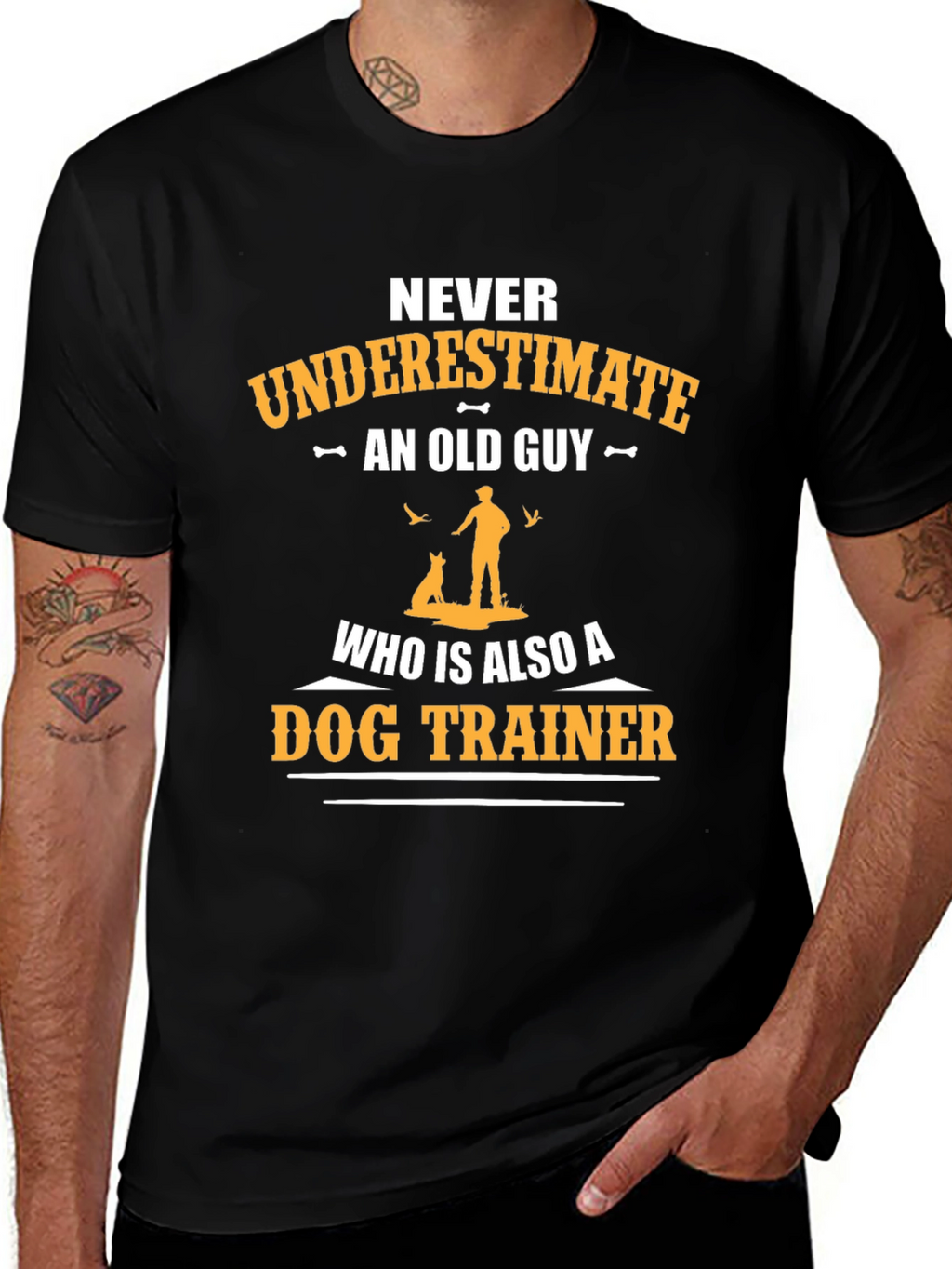 Never Underestimate Old Guy Dog Trainer T-Shirt