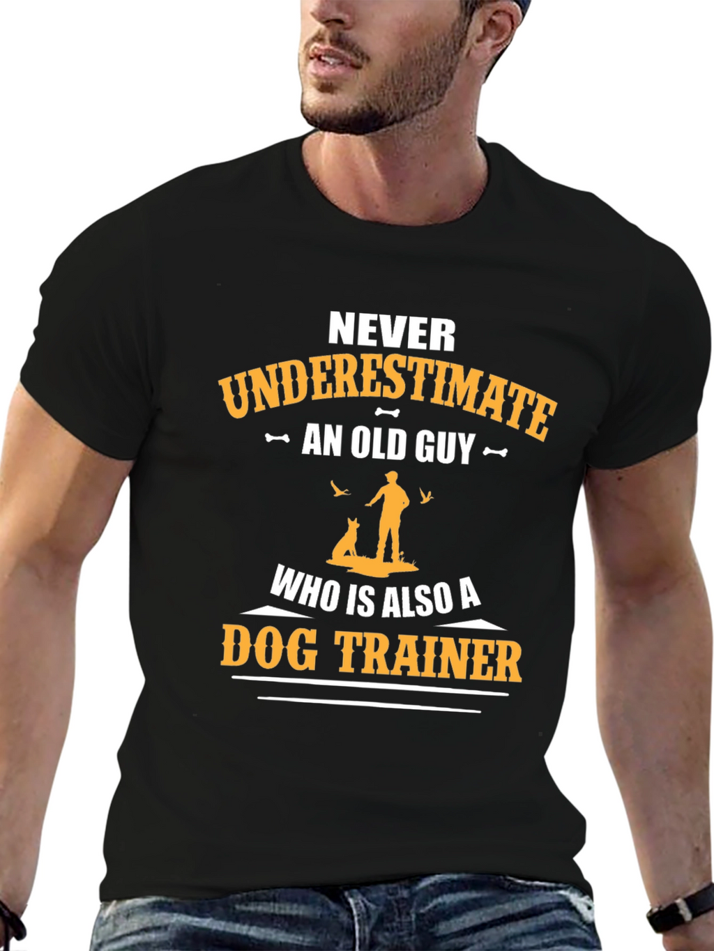 Never Underestimate Old Guy Dog Trainer T-Shirt