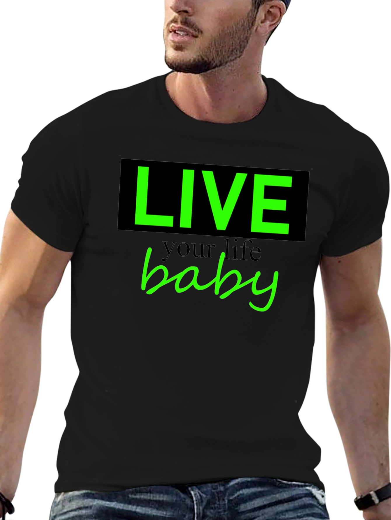Live Your Life Baby Tee - Stylish Graphic T-Shirt