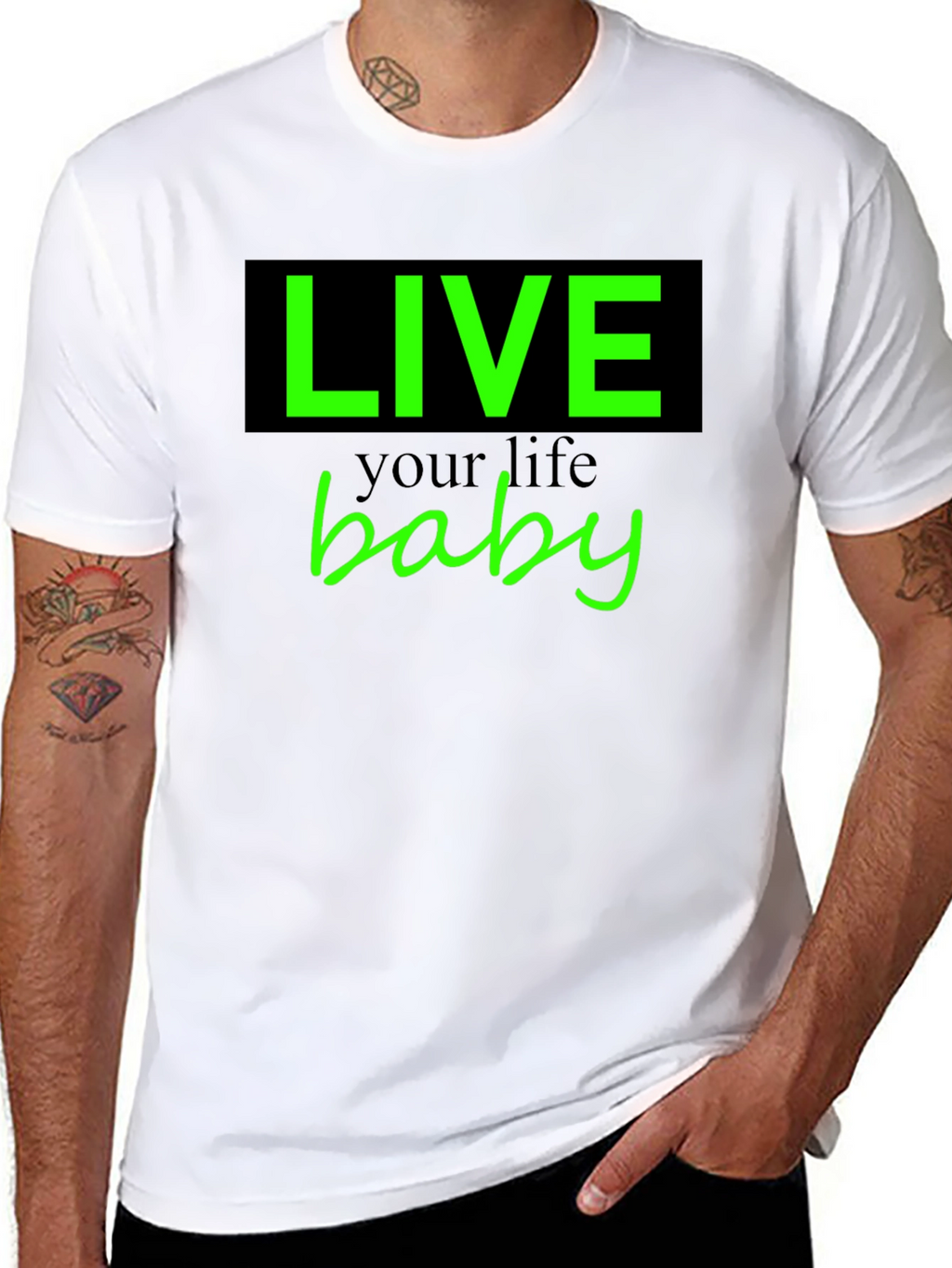 Live Your Life Baby Tee - Stylish Graphic T-Shirt