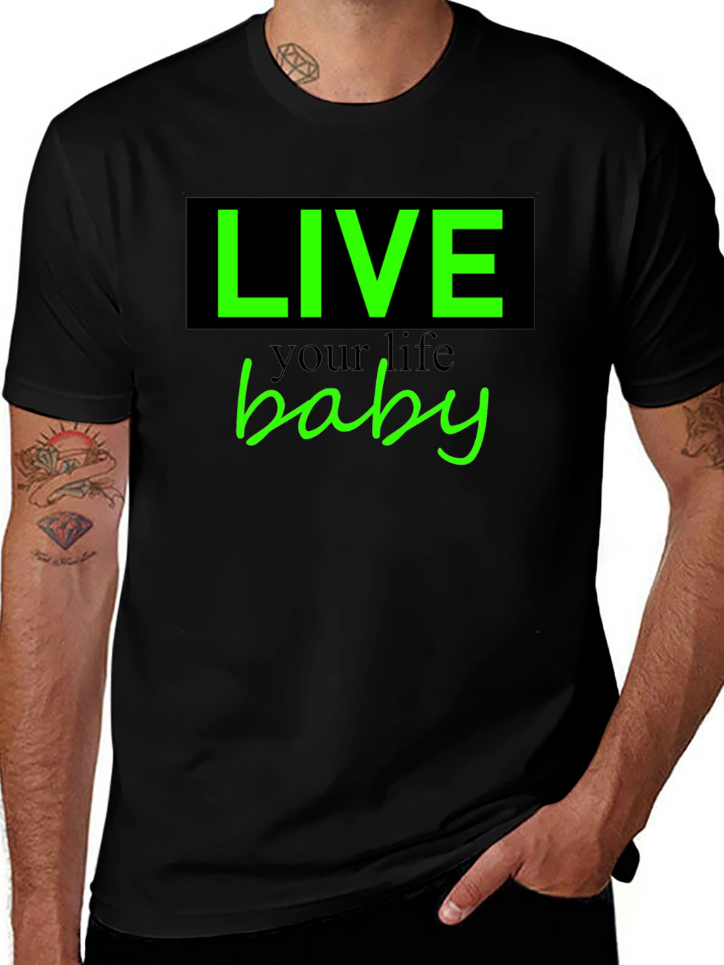 Live Your Life Baby Tee - Stylish Graphic T-Shirt