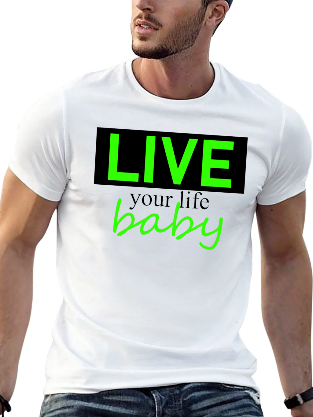 Live Your Life Baby Tee - Stylish Graphic T-Shirt