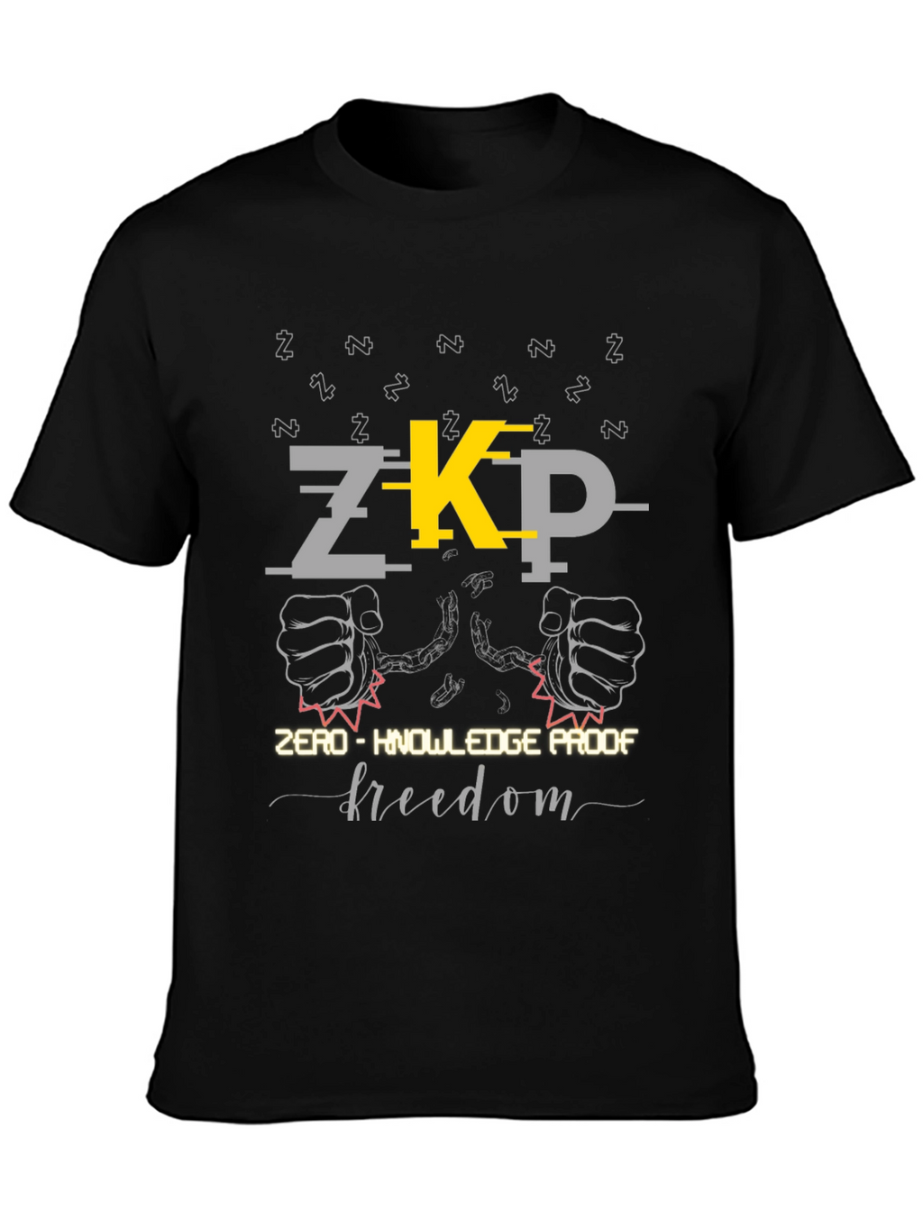 Zero-Knowledge Proof Freedom Black Graphic Tee