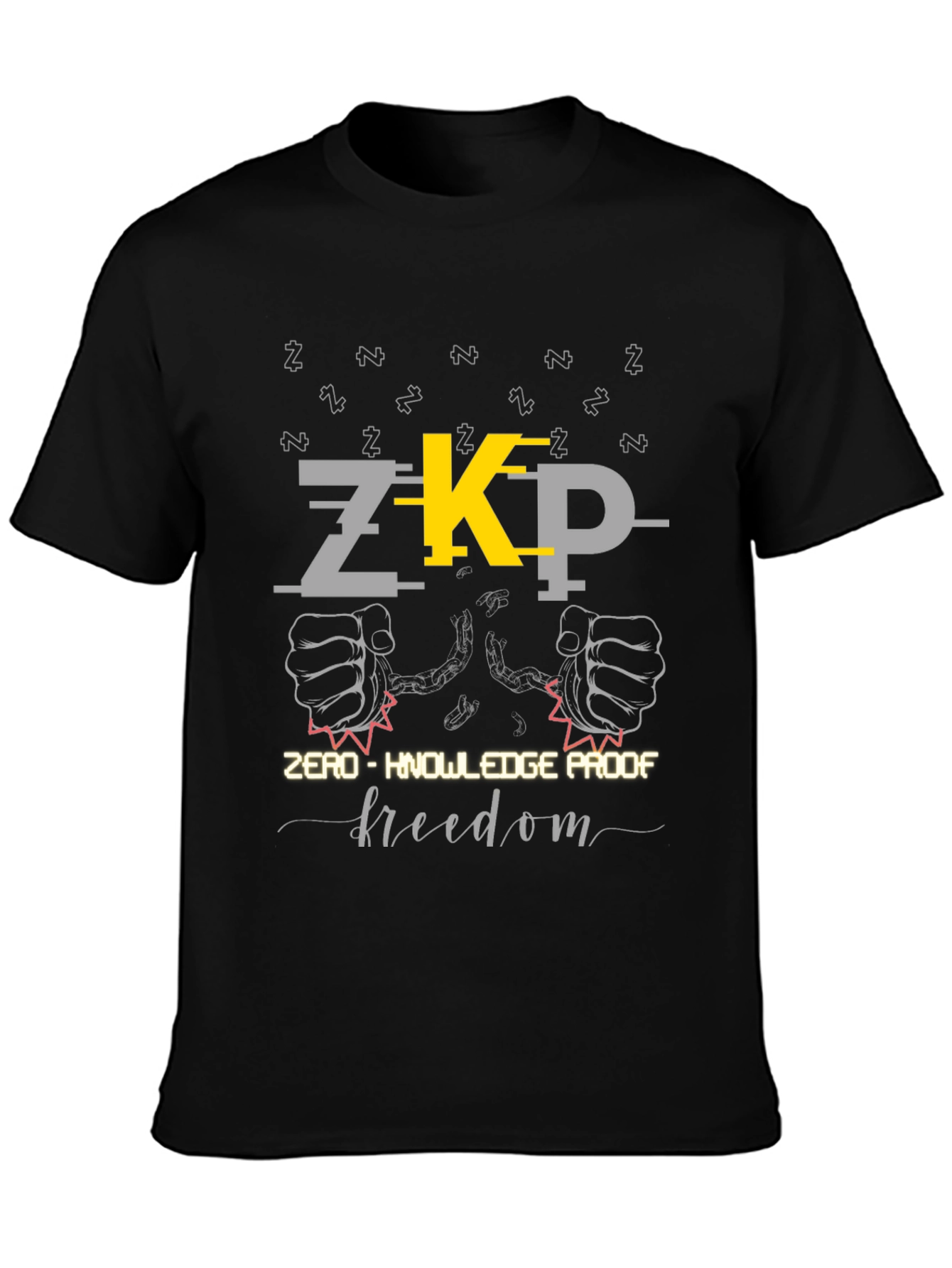 Zero-Knowledge Proof Freedom Black Graphic Tee