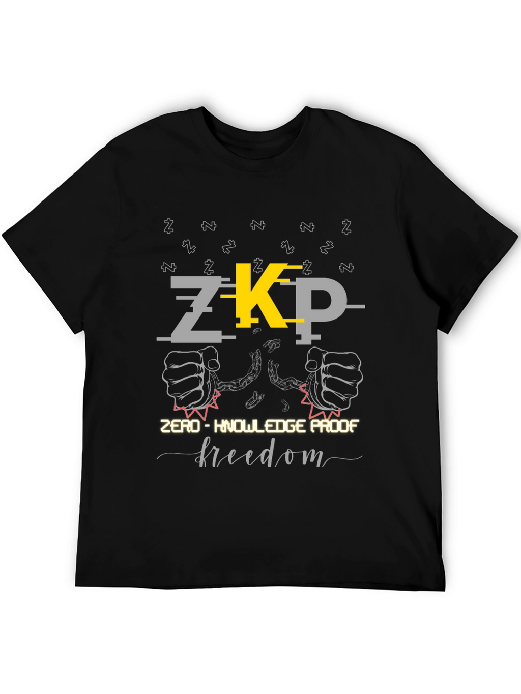 Zero-Knowledge Proof Freedom Black Graphic Tee