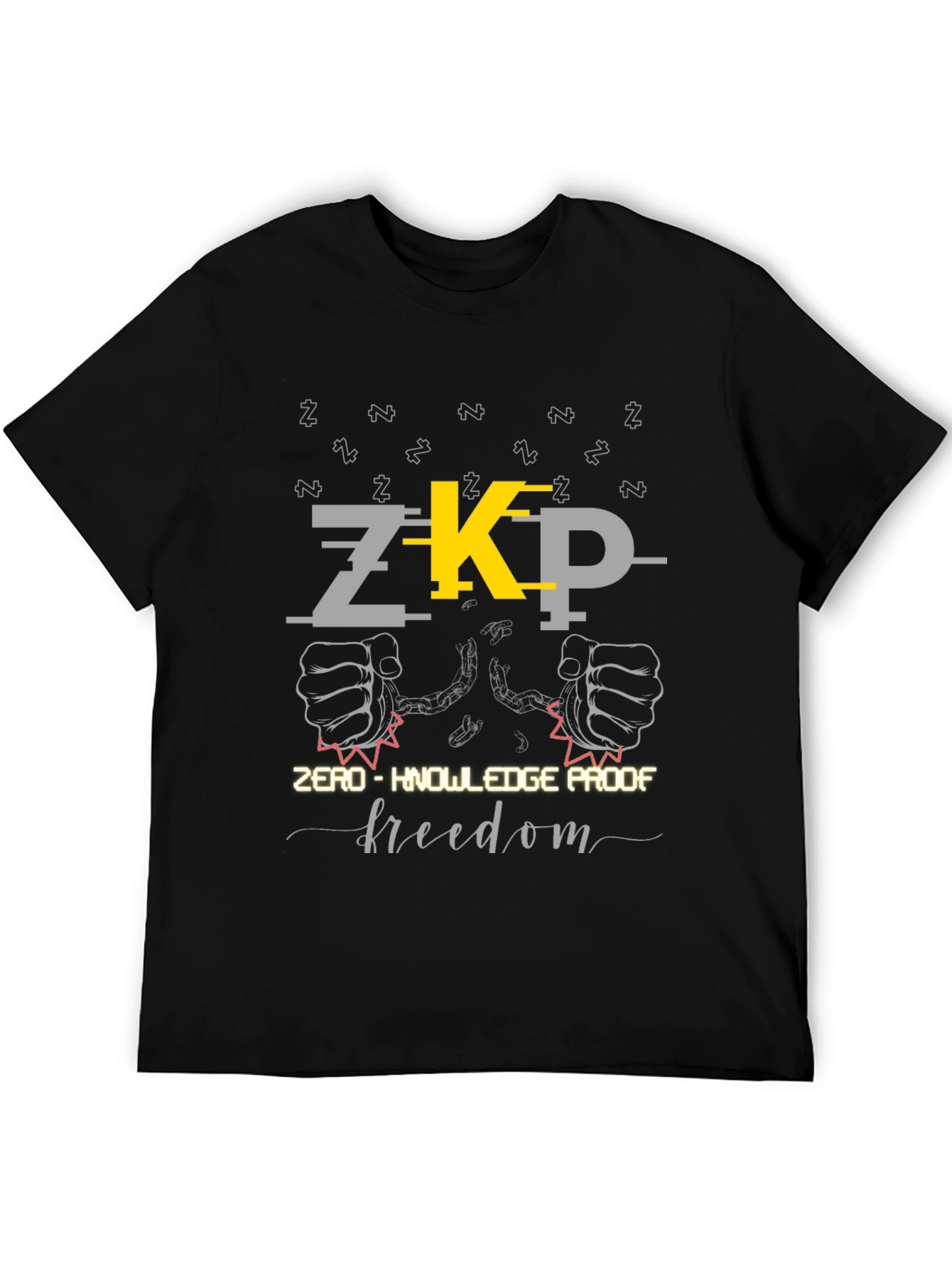 Zero-Knowledge Proof Freedom Black Graphic Tee