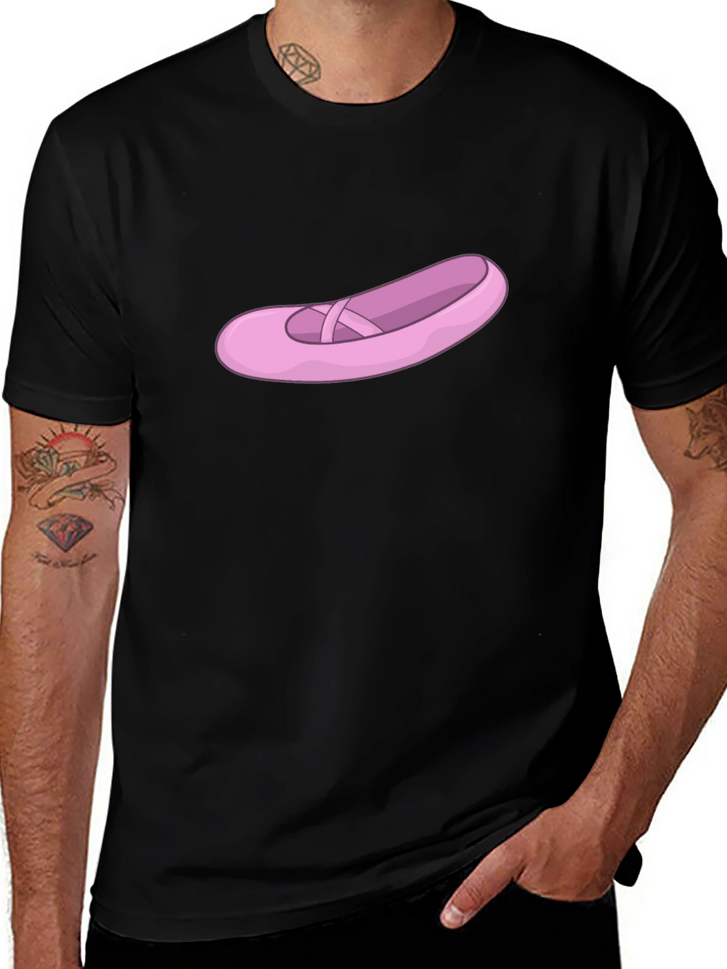 Ballet Shoe Graphic Tee - Black Casual T-Shirt