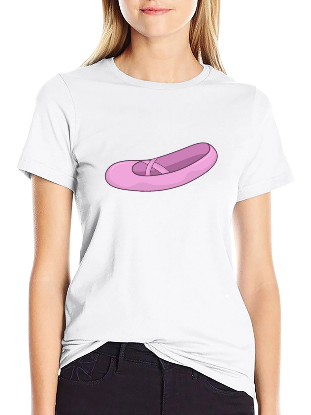 Ballet Shoe Graphic Tee - Black Casual T-Shirt