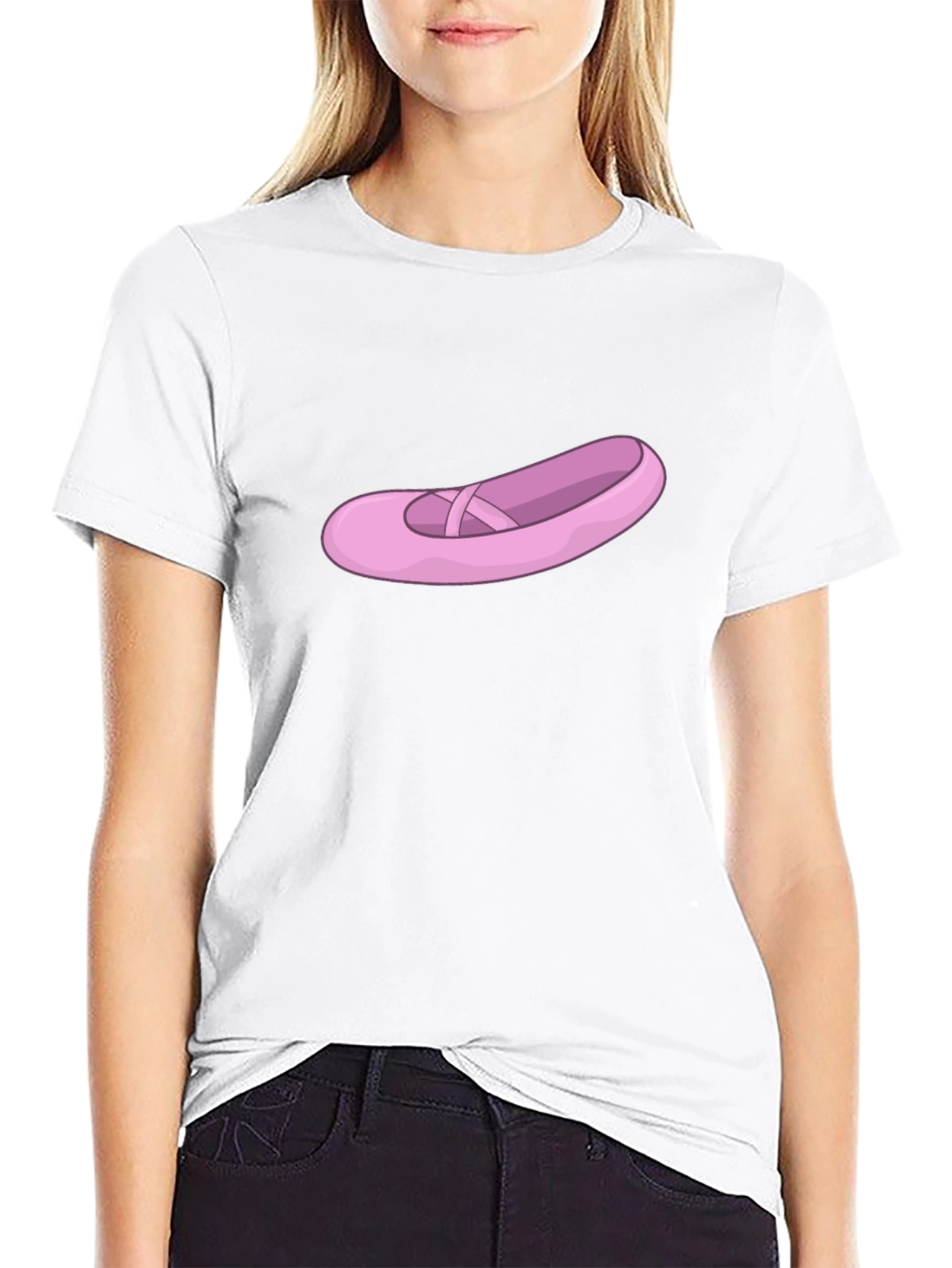 Ballet Shoe Graphic Tee - Black Casual T-Shirt