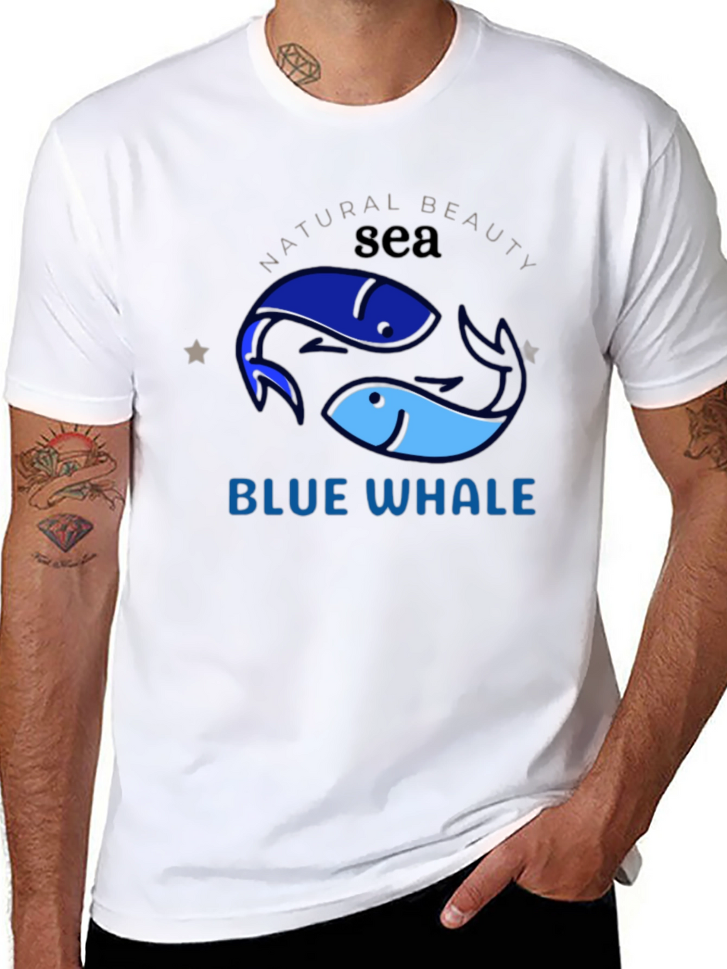 Blue Whale Sea Graphic T-Shirt