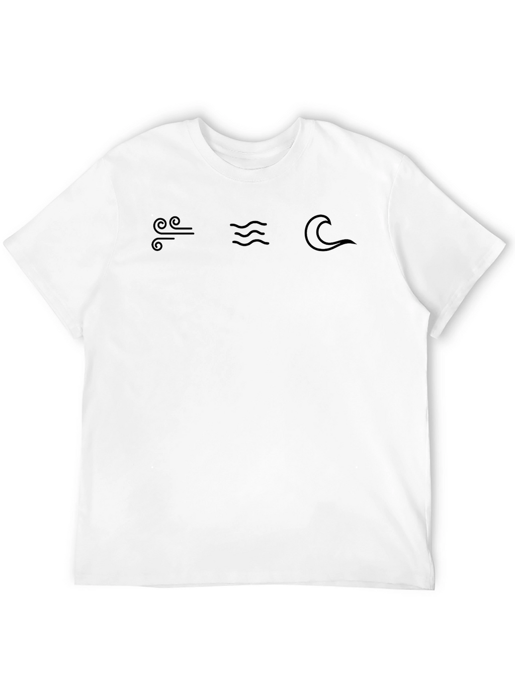 Elemental Symbols T-Shirt - Air Water & Wave Design