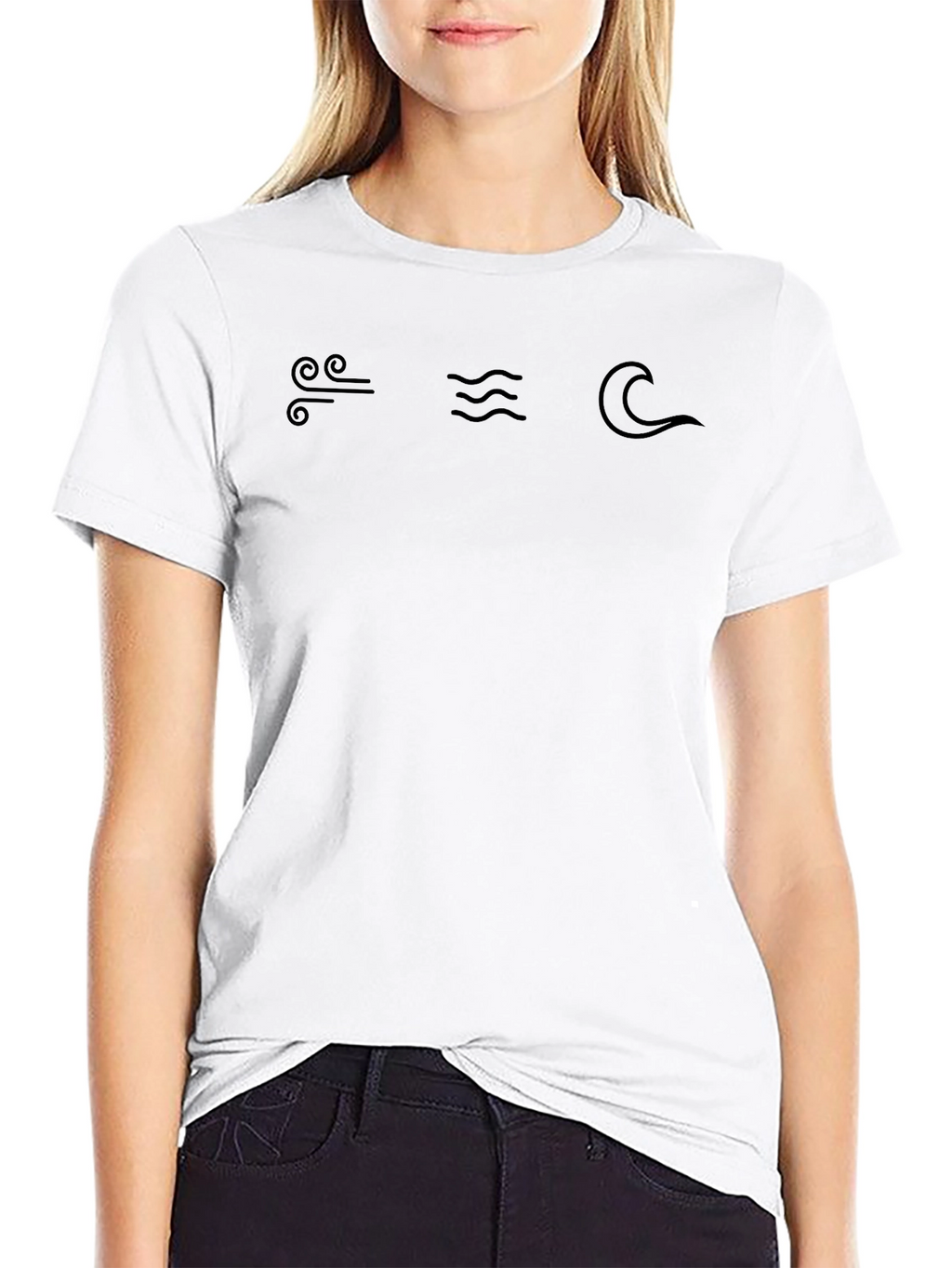 Elemental Symbols T-Shirt - Air Water & Wave Design