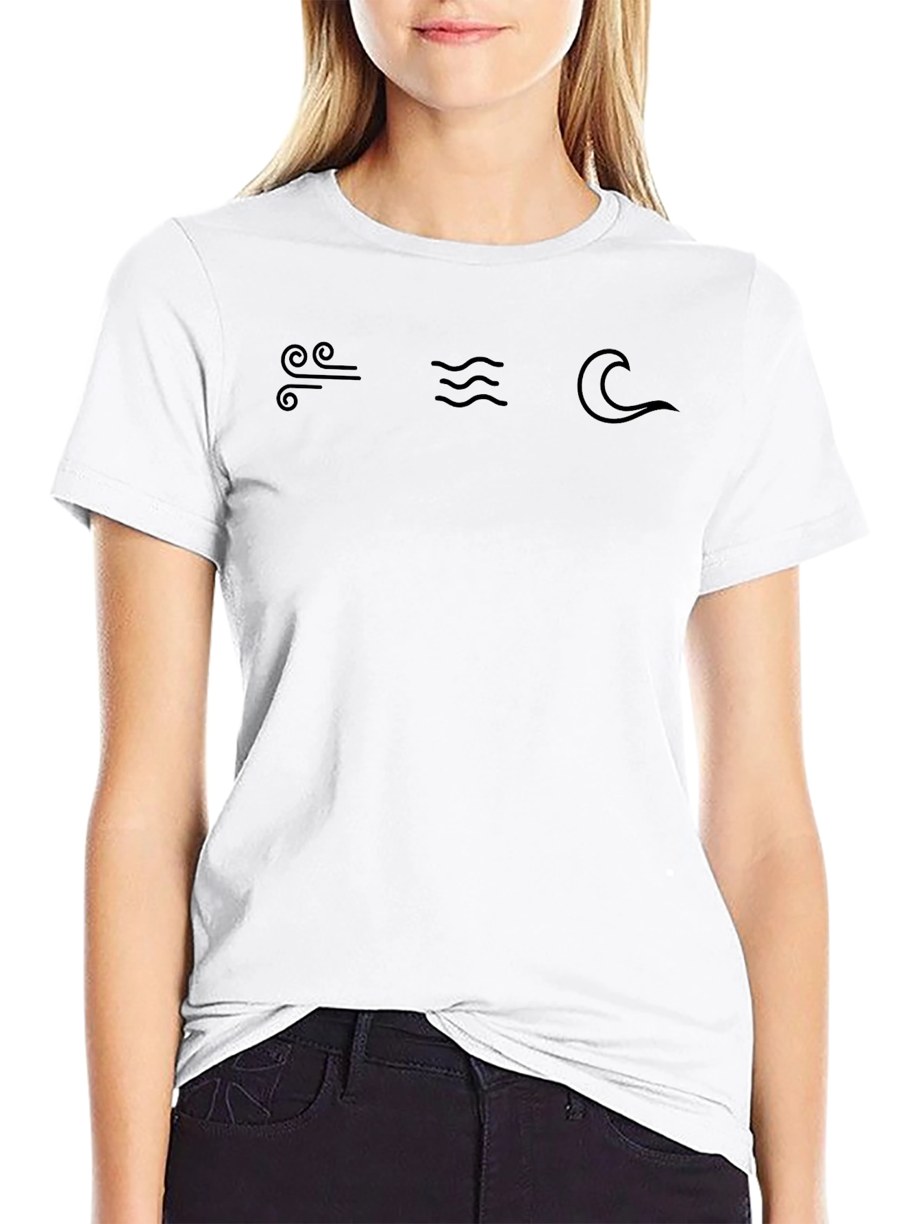 Elemental Symbols T-Shirt - Air Water & Wave Design