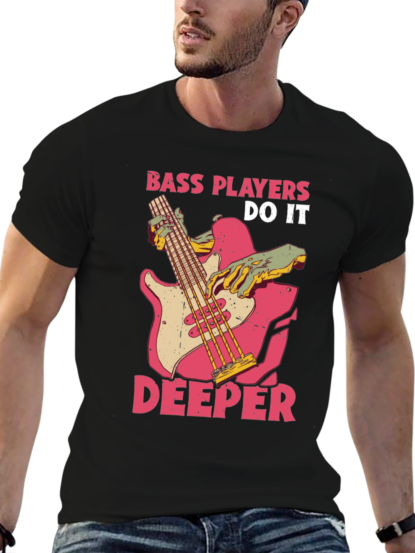 Bass Players Do It Deeper Graphic T-Shirt