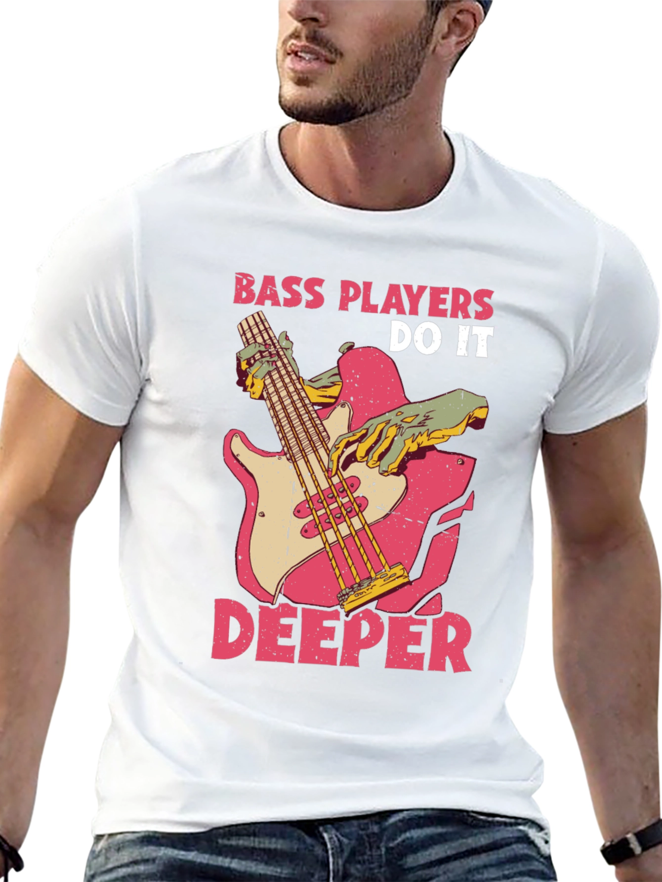 Bass Players Do It Deeper Graphic T-Shirt