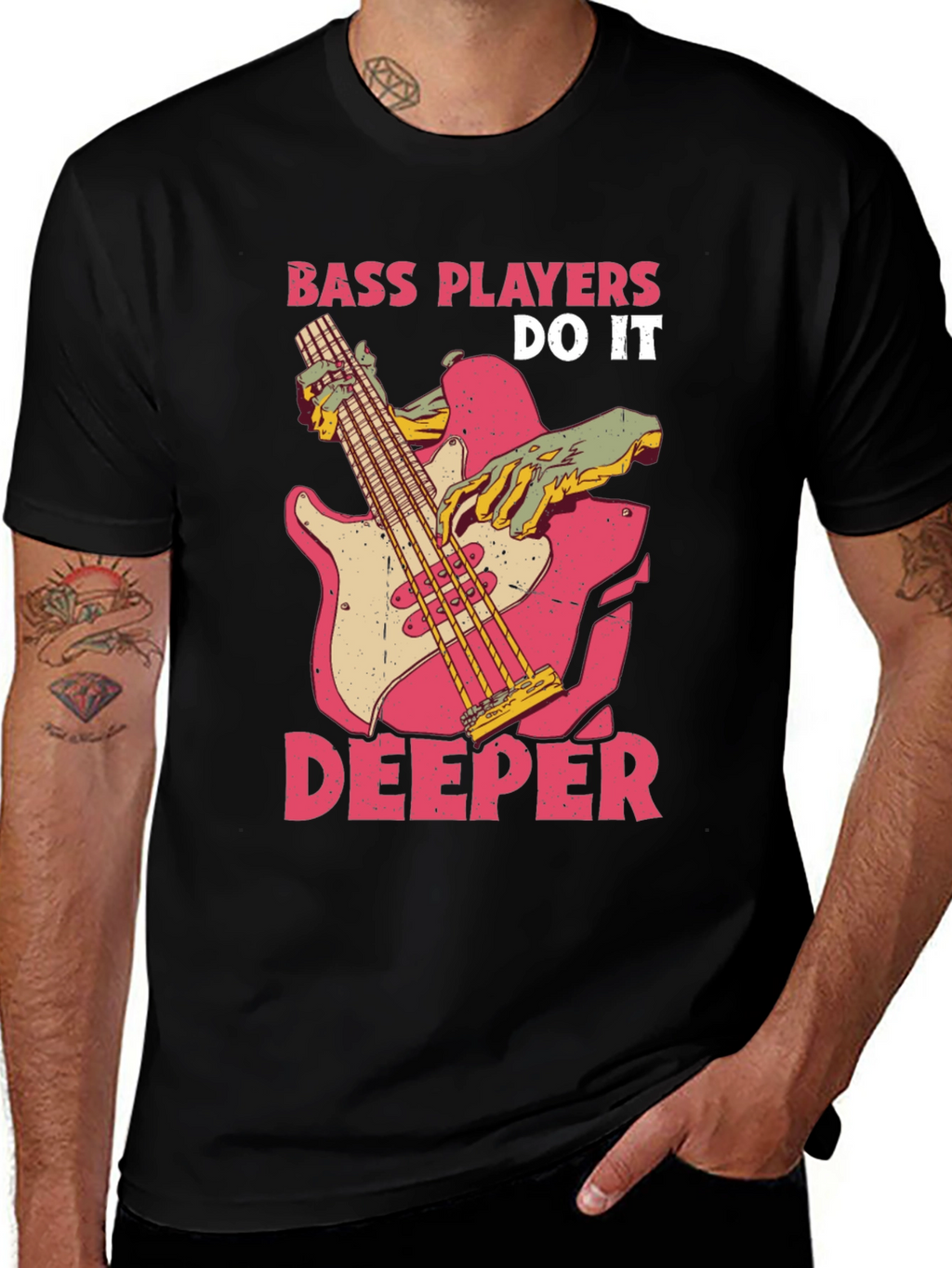Bass Players Do It Deeper Graphic T-Shirt