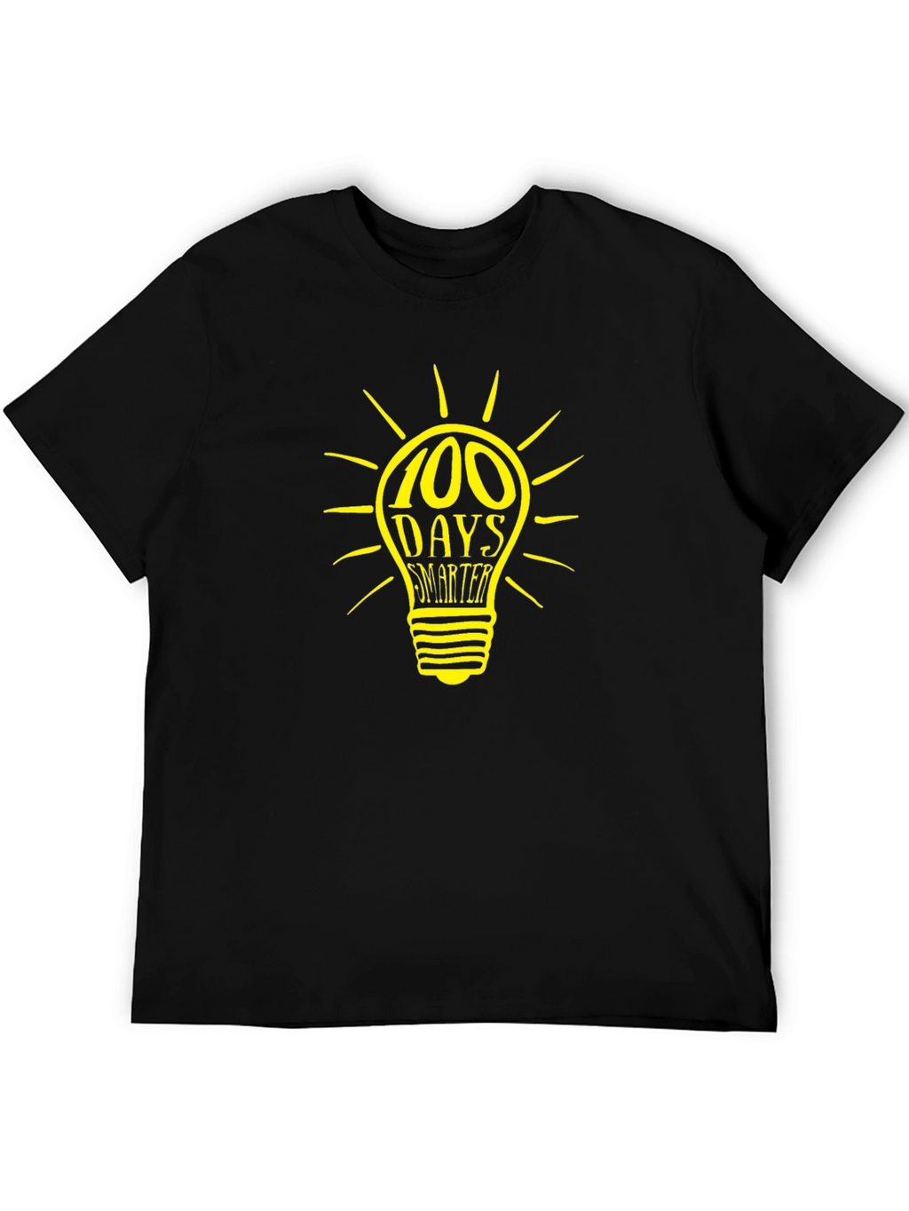 100 Days Smarter Light Bulb Graphic Tee - Black