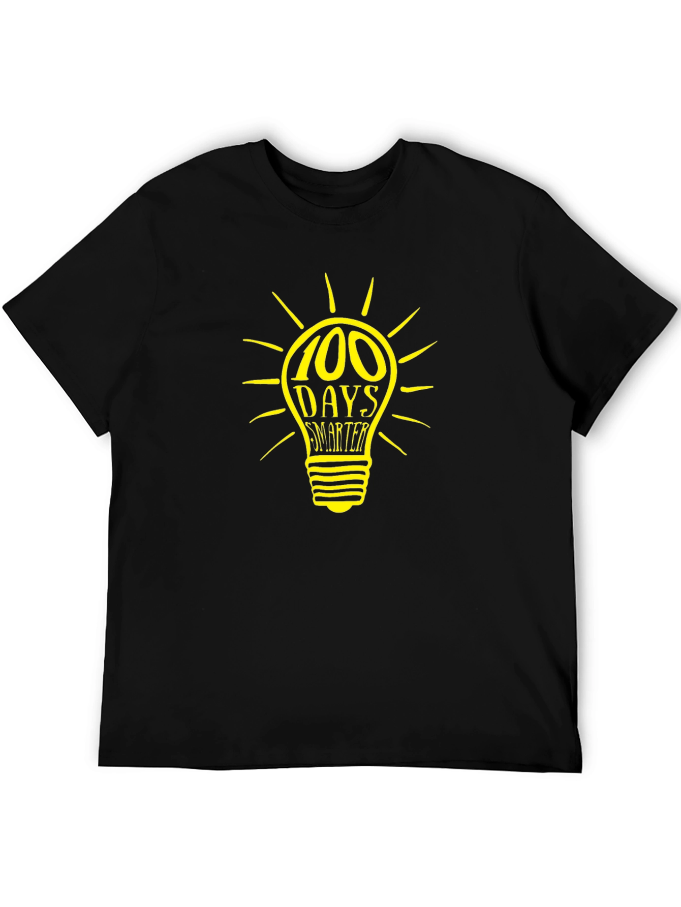 100 Days Smarter Light Bulb Graphic Tee - Black