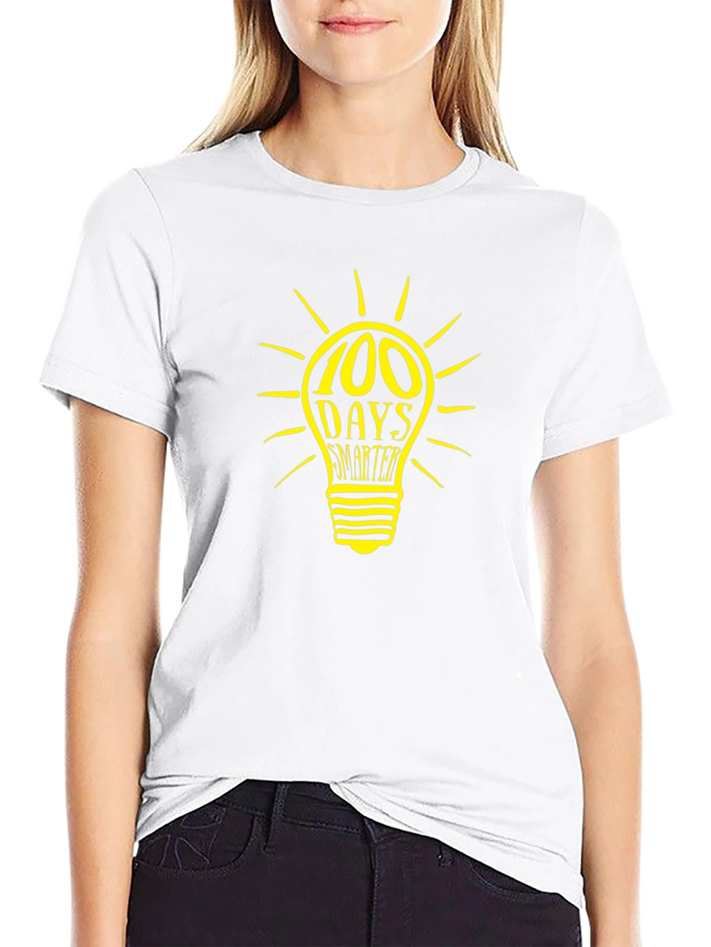 100 Days Smarter Light Bulb Graphic Tee - Black
