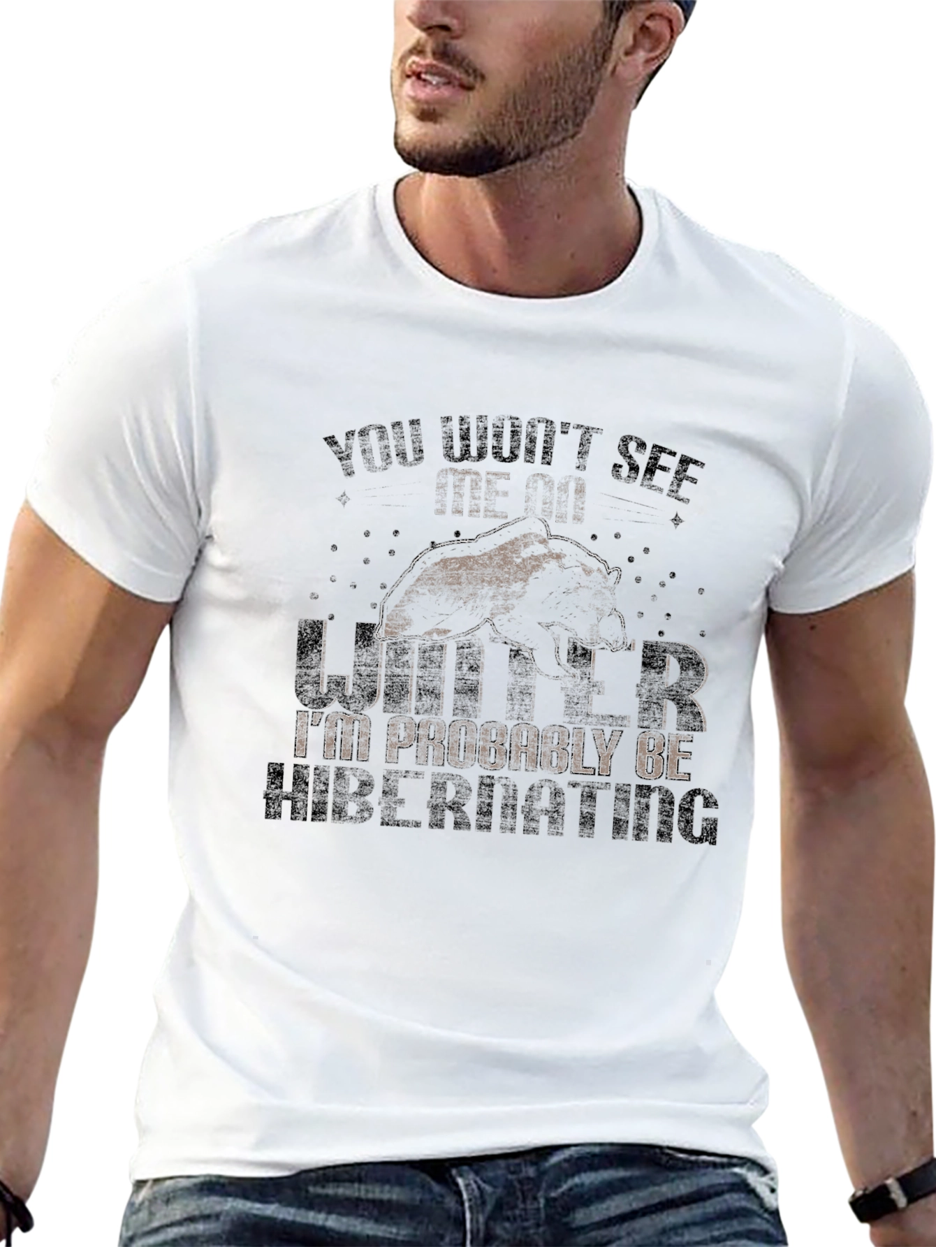 Hibernating Bear T-Shirt - Winter Apparel