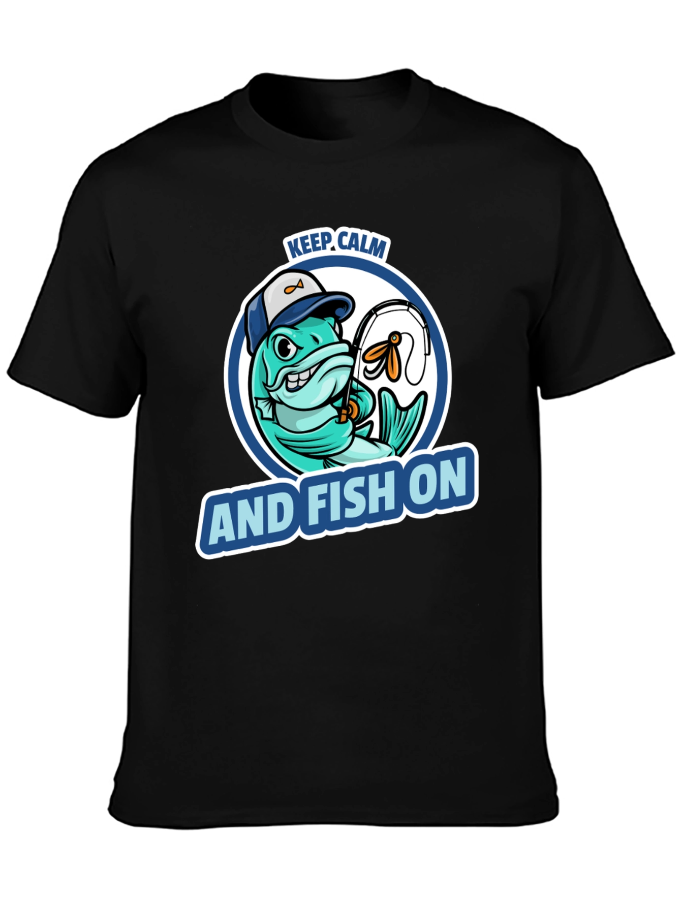 Keep Calm And Fish On T-Shirt - Fishing Lovers Tee