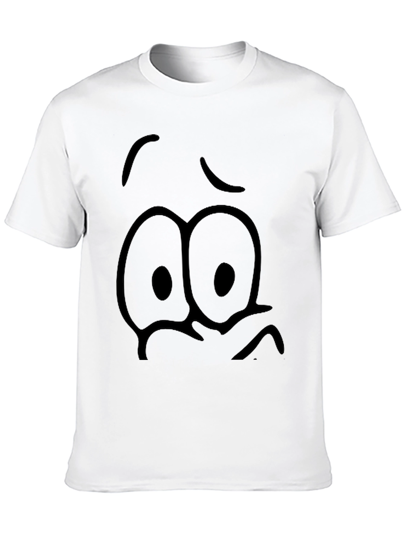 Expressive Graphic Tee - Cartoon Face Black