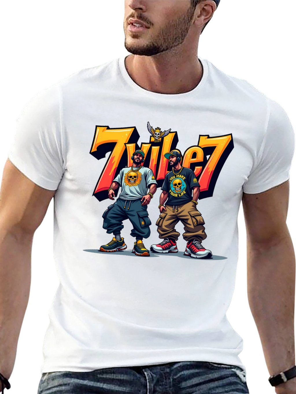 Tribe 7 Graphic Tee - Mens Black T-Shirt