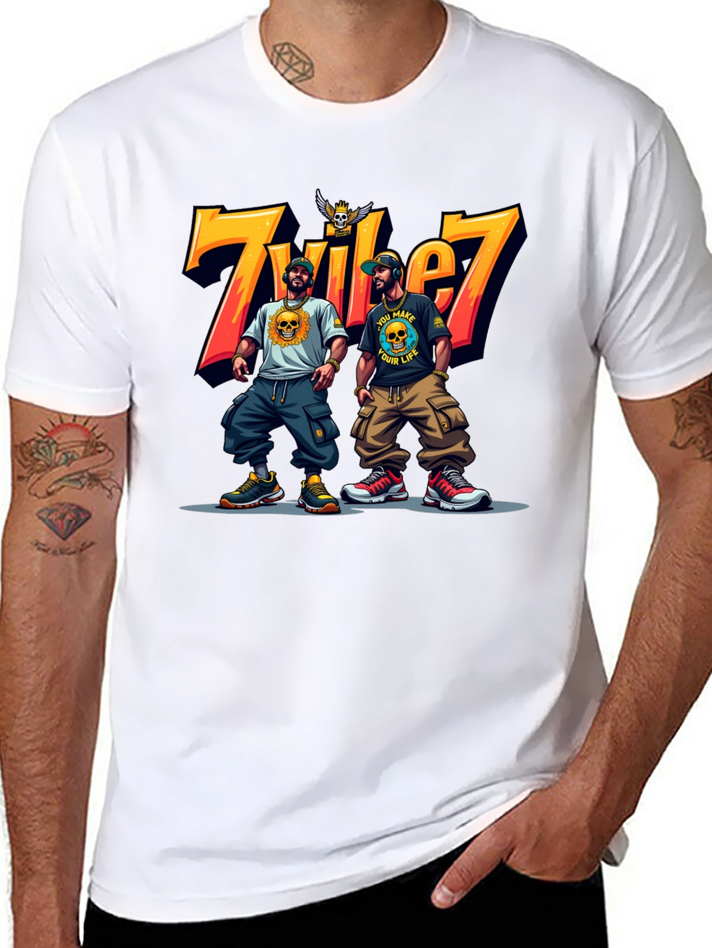 Tribe 7 Graphic Tee - Mens Black T-Shirt